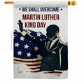 Patio Trasero 28 x 40 in. We Shall Overcome Black History Martin Luther King Dbl-Sided Vertical House Flags PA3916588